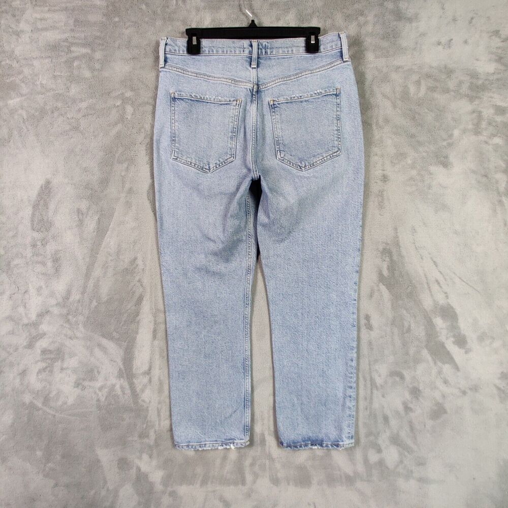 AGOLDE Jeans Women 31 Blue Riley Straight High Rise Light Denim Stretch Pants - Picture 2 of 6